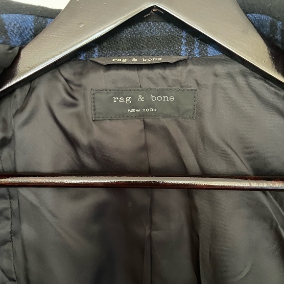 rag & bone NY Checkered Wool Bomber Coat Sz 2 - Picture 9 of 12